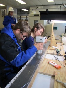 Ship-board core measurements for creating an initial time scale for the cores (Photo  Dag Inge Blindheim)